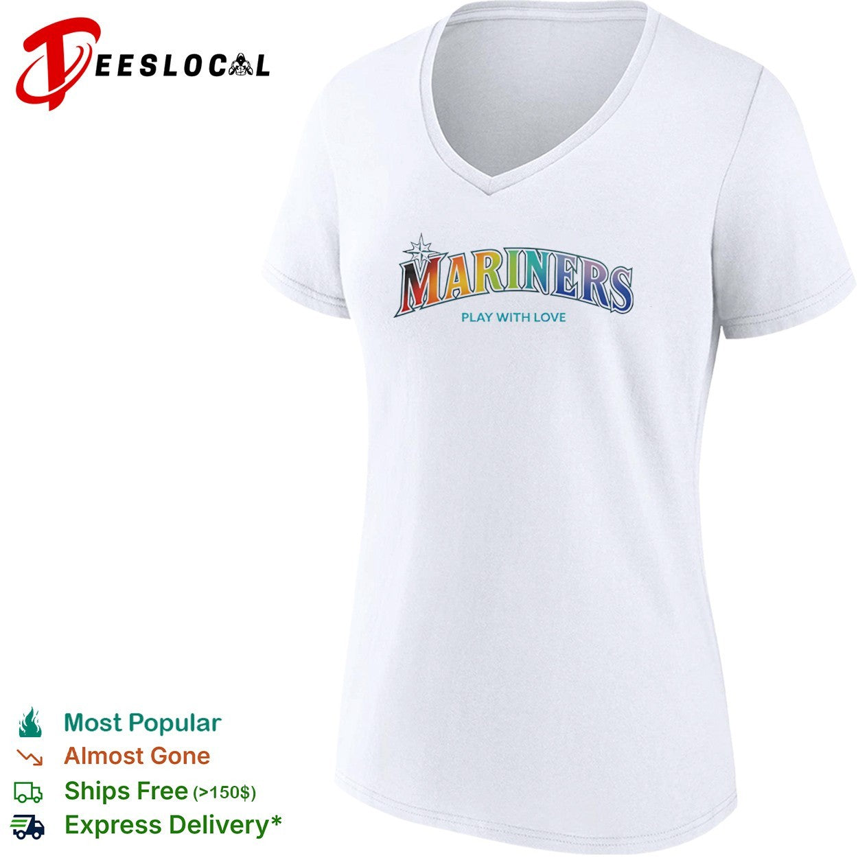 Mariners Play with Love Seattle Mariners MLB Baseball Rainbow Shirt