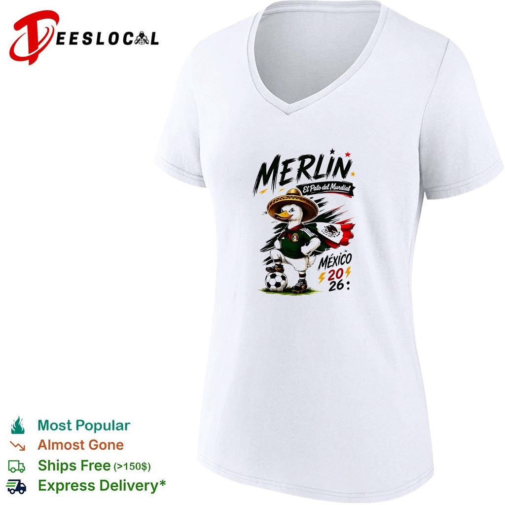 Merlin el pato del mundial Mexico 2026 duck mascot sombrero shirt