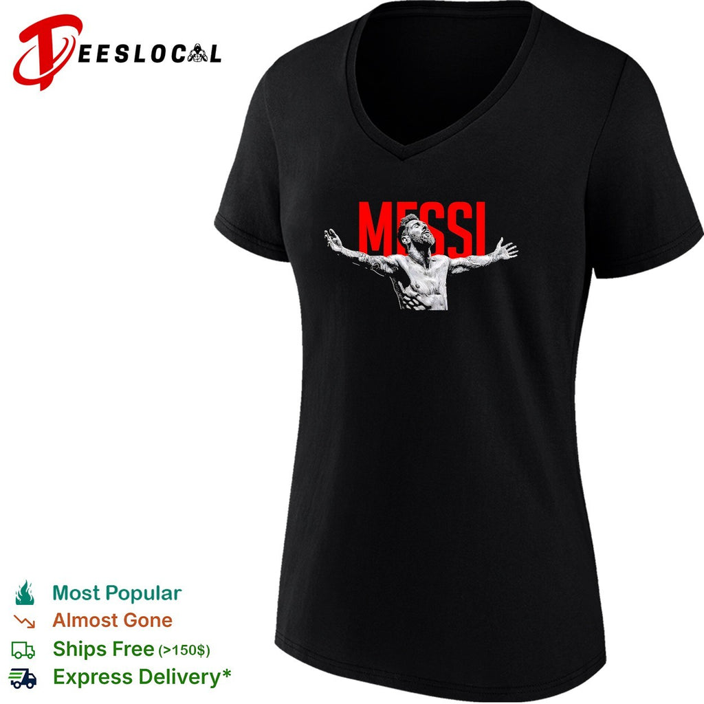 Messi dramatic engraving sketch leaping shirt