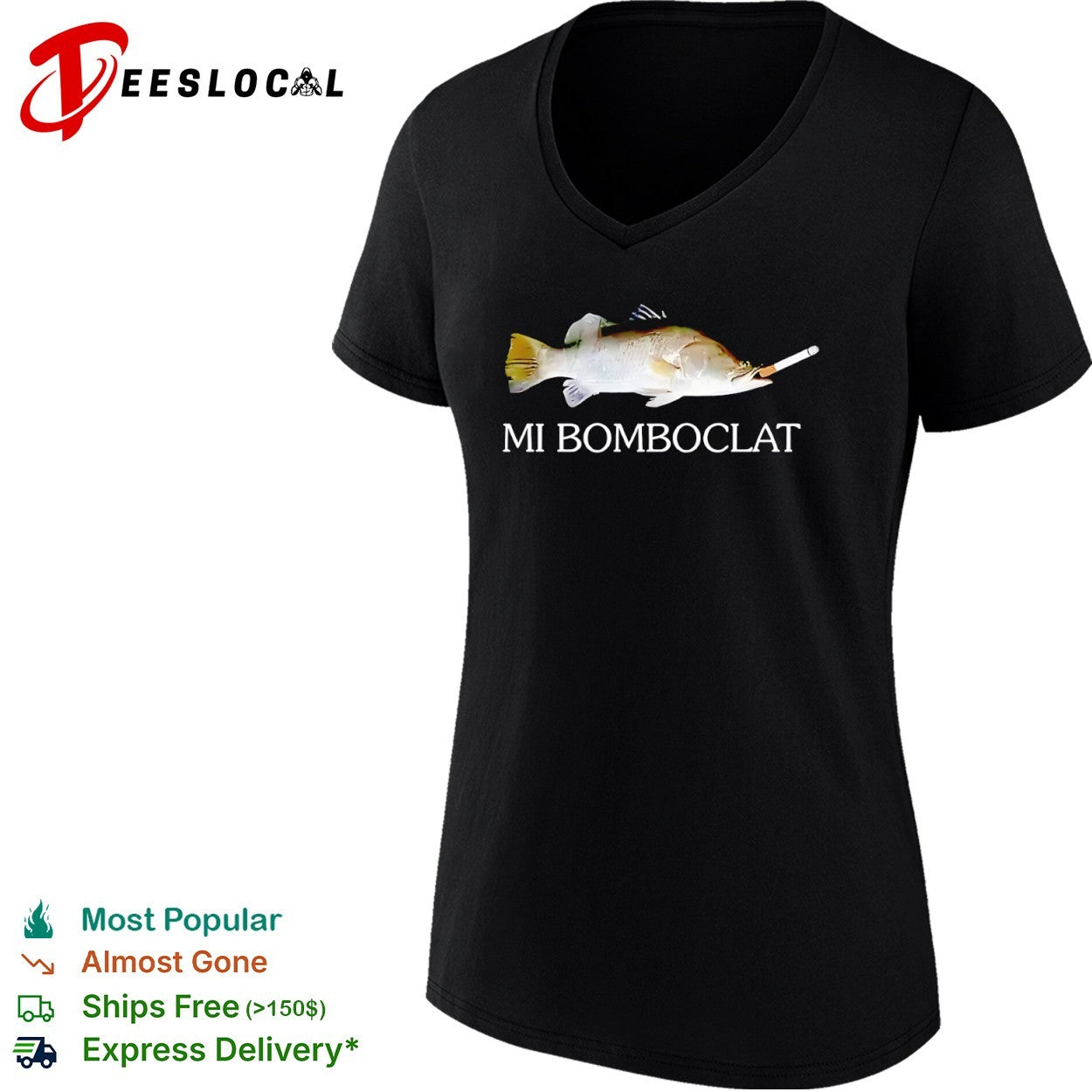 Mi Bomboclat Fish Smoking a Cigarette shirt