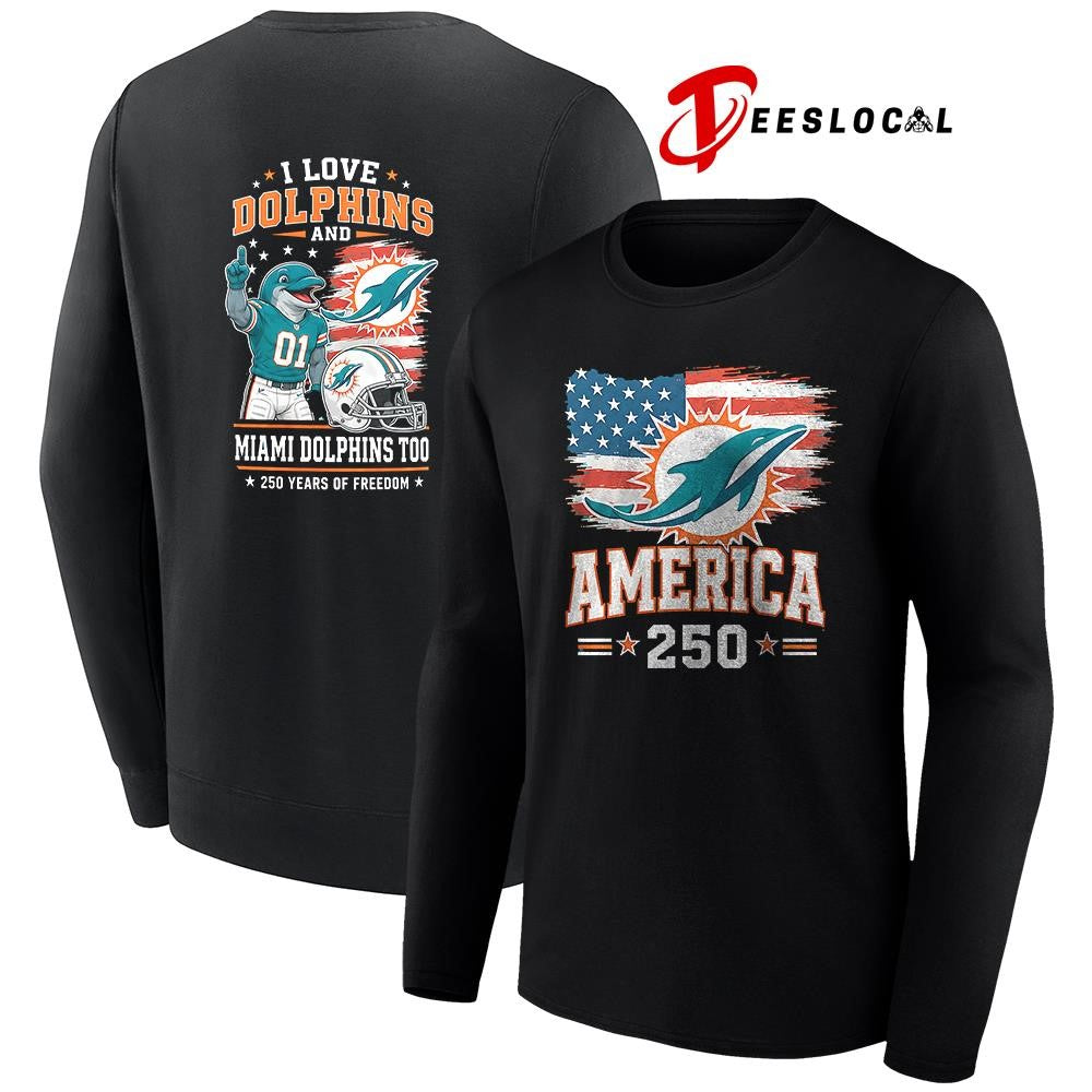 Miami Dolphins 250 years of freedom mascot shirt