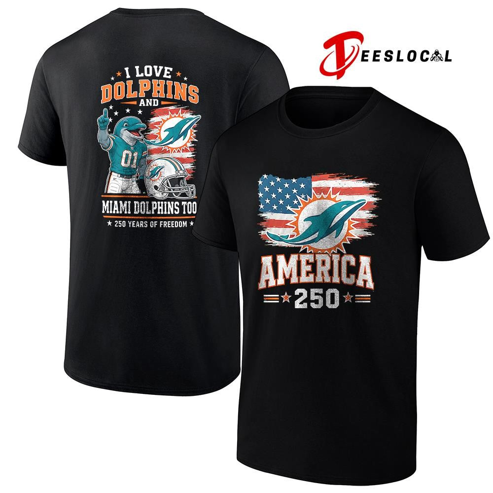 Miami Dolphins 250 years of freedom mascot shirt