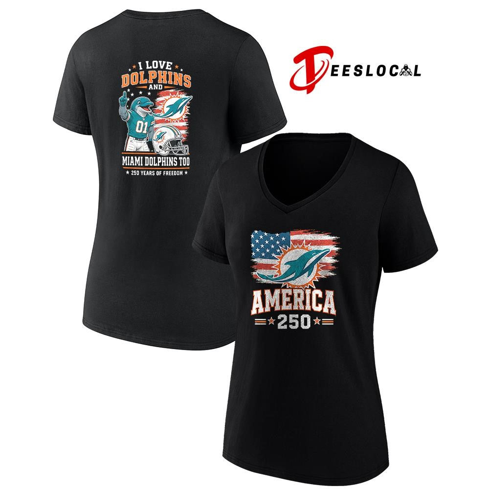 Miami Dolphins 250 years of freedom mascot shirt