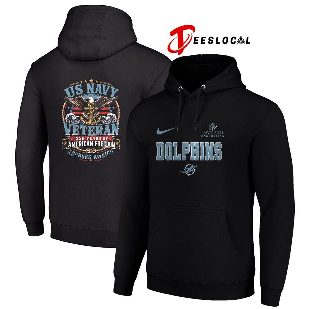 Miami Dolphins US Navy seal foundation 250 years of American freedom anchors aweigh shirt
