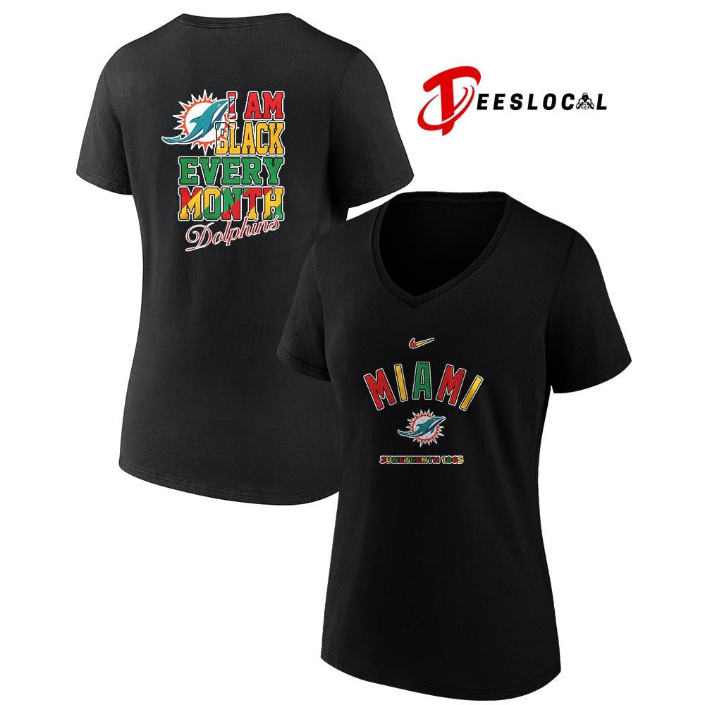 Miami Dolphins x Juneteeth 1865 I am black every month shirt