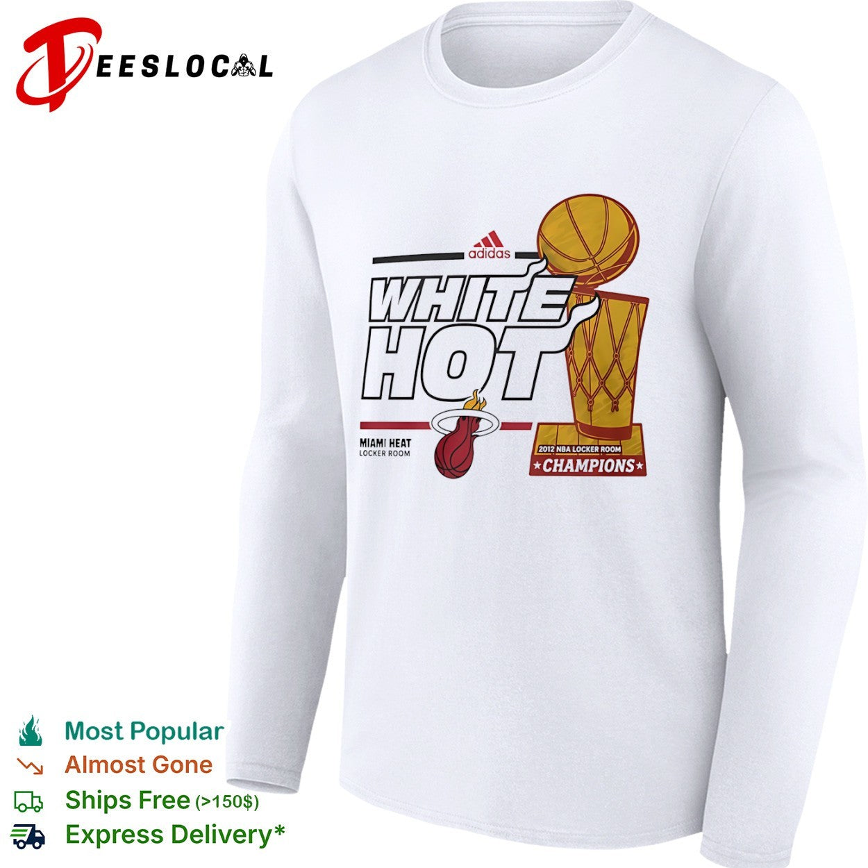 Miami Heat white hot trophy champions shirt