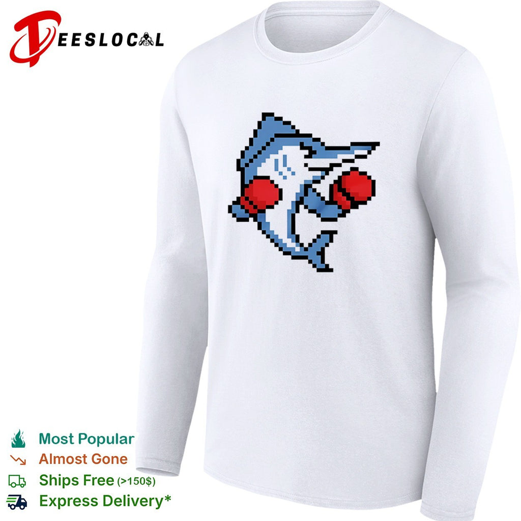 Miami Marlins 8 Bit Pixel Art Boxing Fish Retro shirt