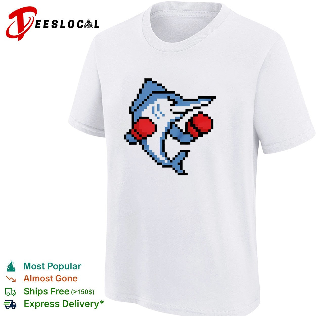 Miami Marlins 8 Bit Pixel Art Boxing Fish Retro shirt