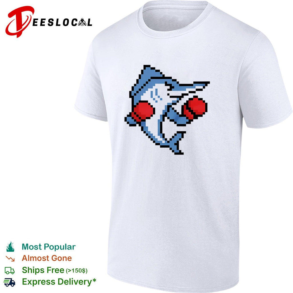 Miami Marlins 8 Bit Pixel Art Boxing Fish Retro shirt