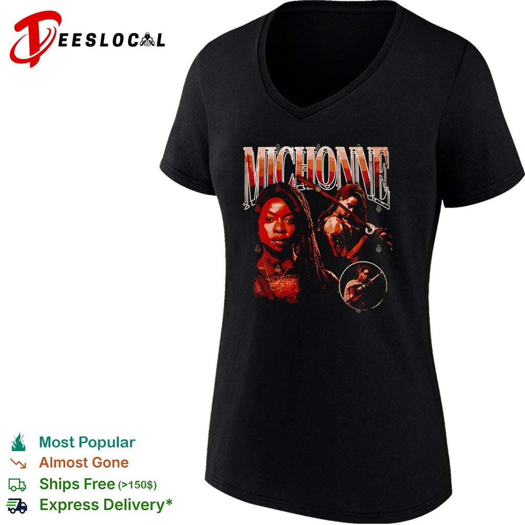Michonne The Walking Dead sword character portrait shirt