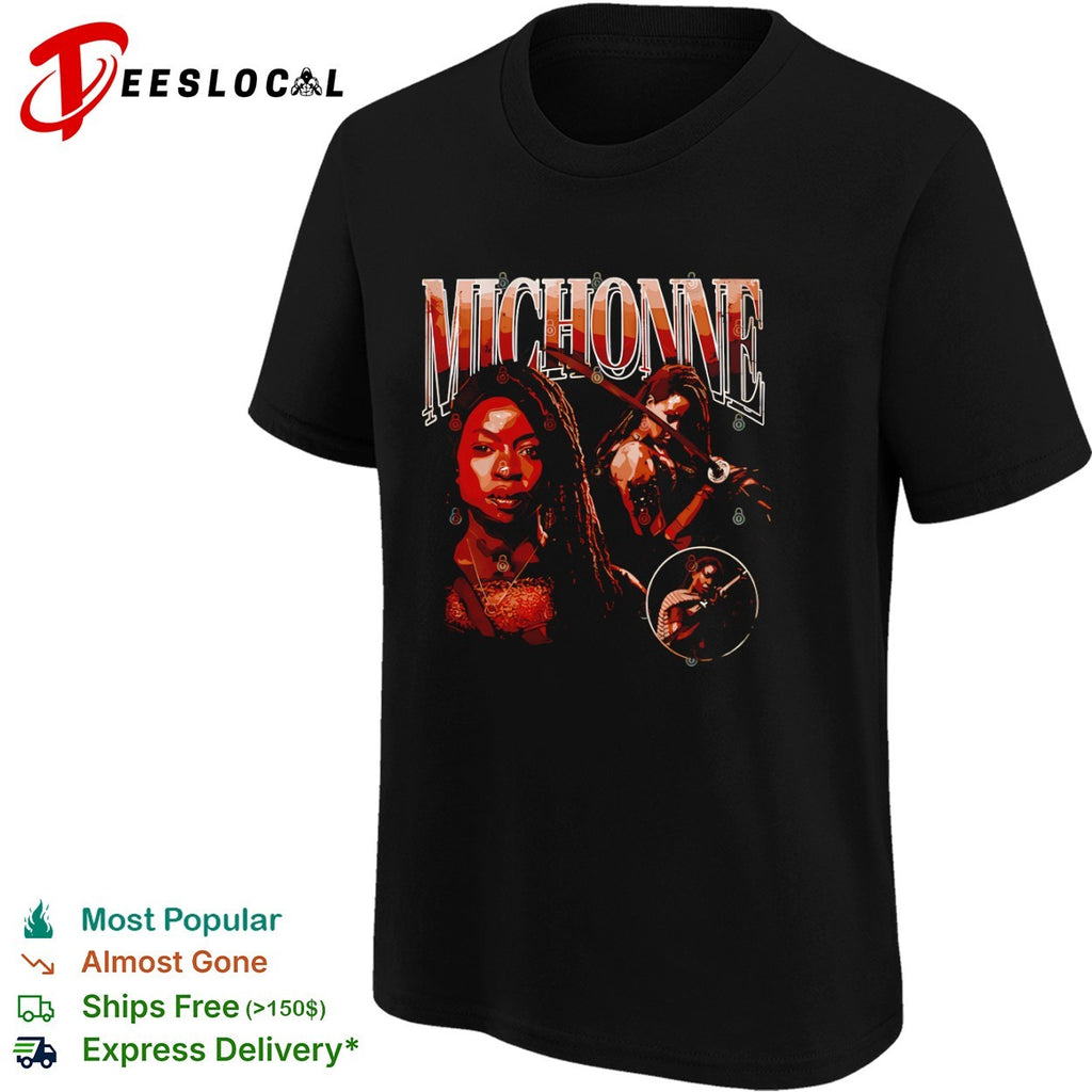 Michonne The Walking Dead sword character portrait shirt