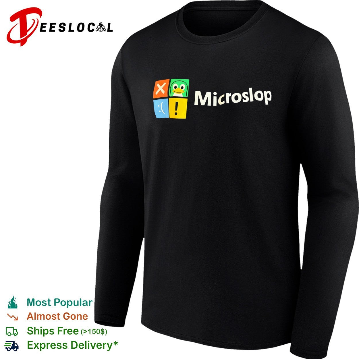 Microslop Linux Tux parody shirt