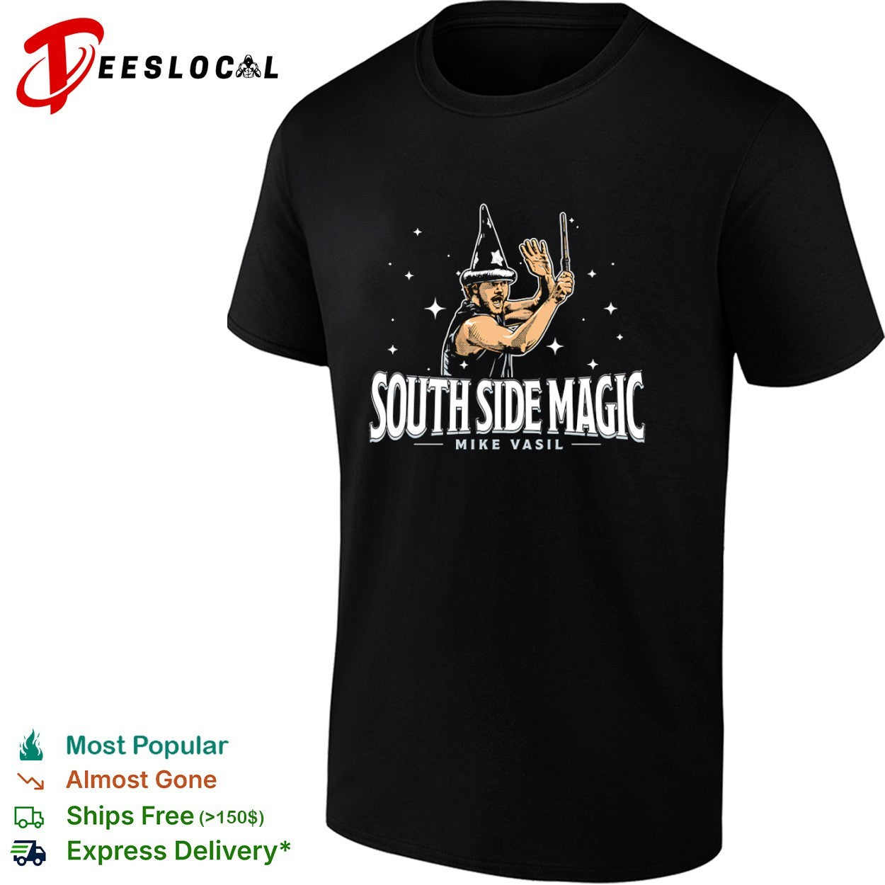 Mike Vasil South Side magic wizard wand shirt