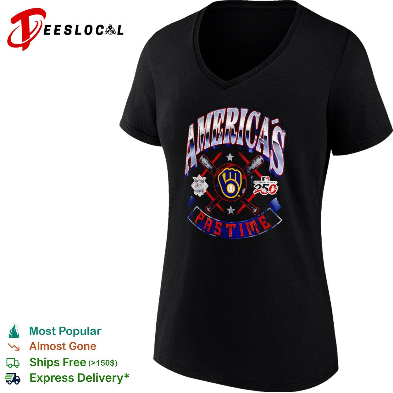 Milwaukee Brewers Americas Pastime Celebrating Americas 250th League Baseball shirt
