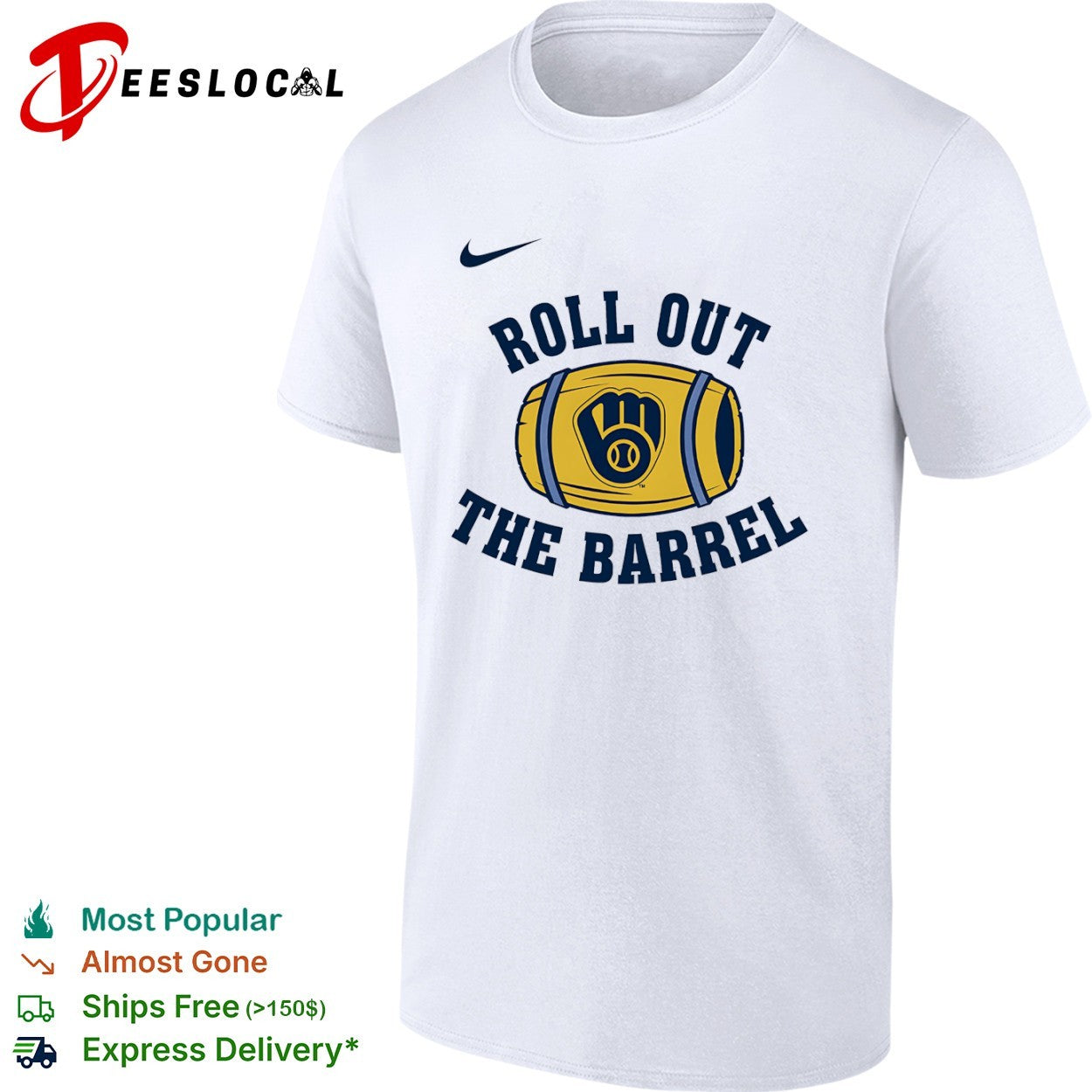 Milwaukee Brewers Roll out the Barrel MLB Baseball Logo shirt