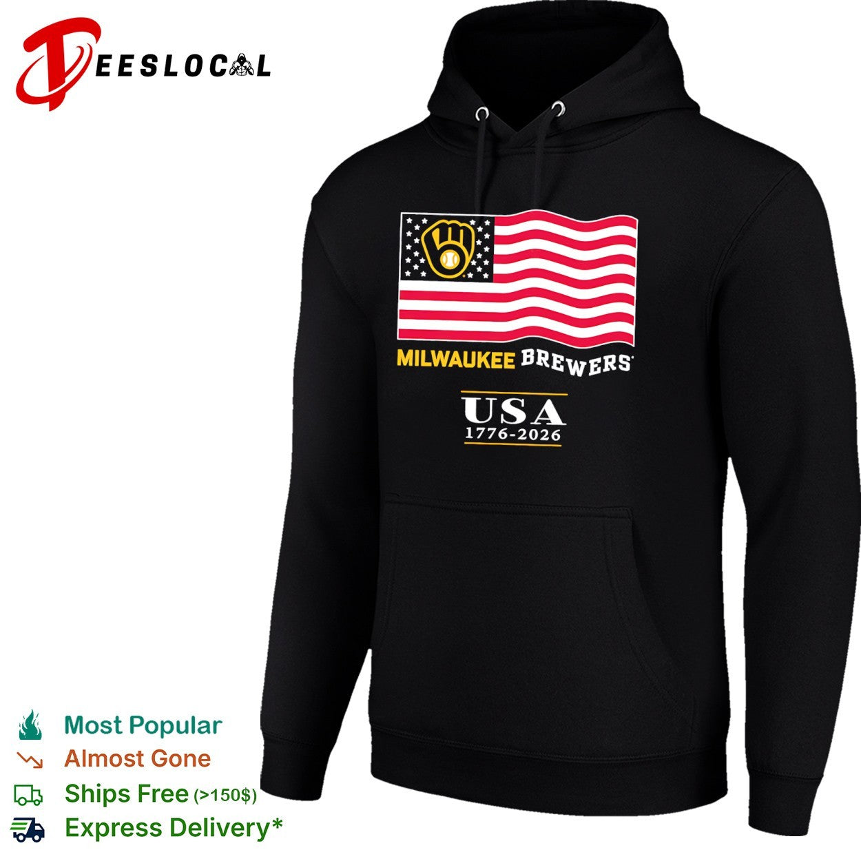 Milwaukee Brewers USA 1776 2026 American Flag Baseball shirt