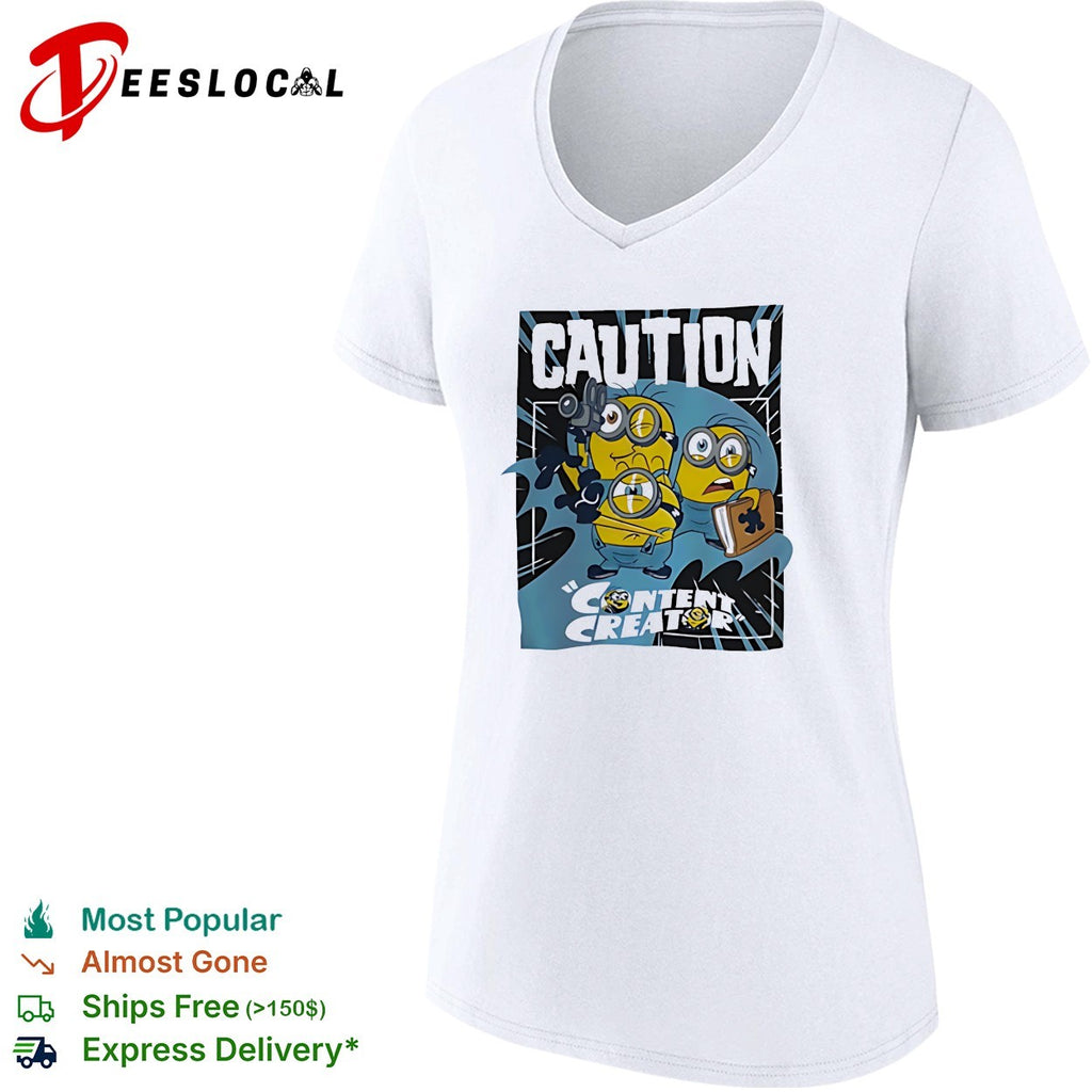 Minions content creator camera book shirt
