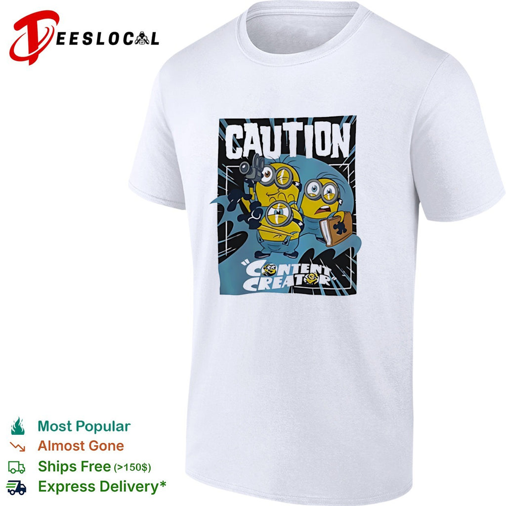 Minions content creator camera book shirt