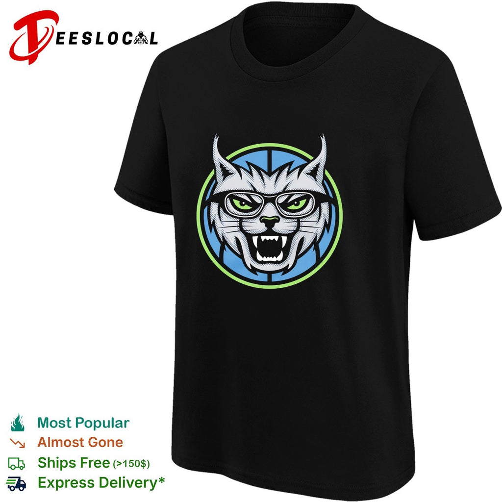 Minnesota Lynx mascot wearing glasses shirt