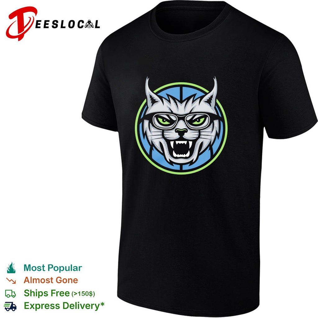 Minnesota Lynx mascot wearing glasses shirt