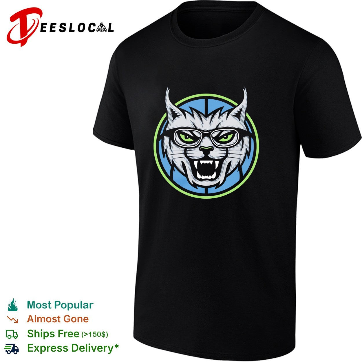 Minnesota Lynx mascot wearing glasses shirt