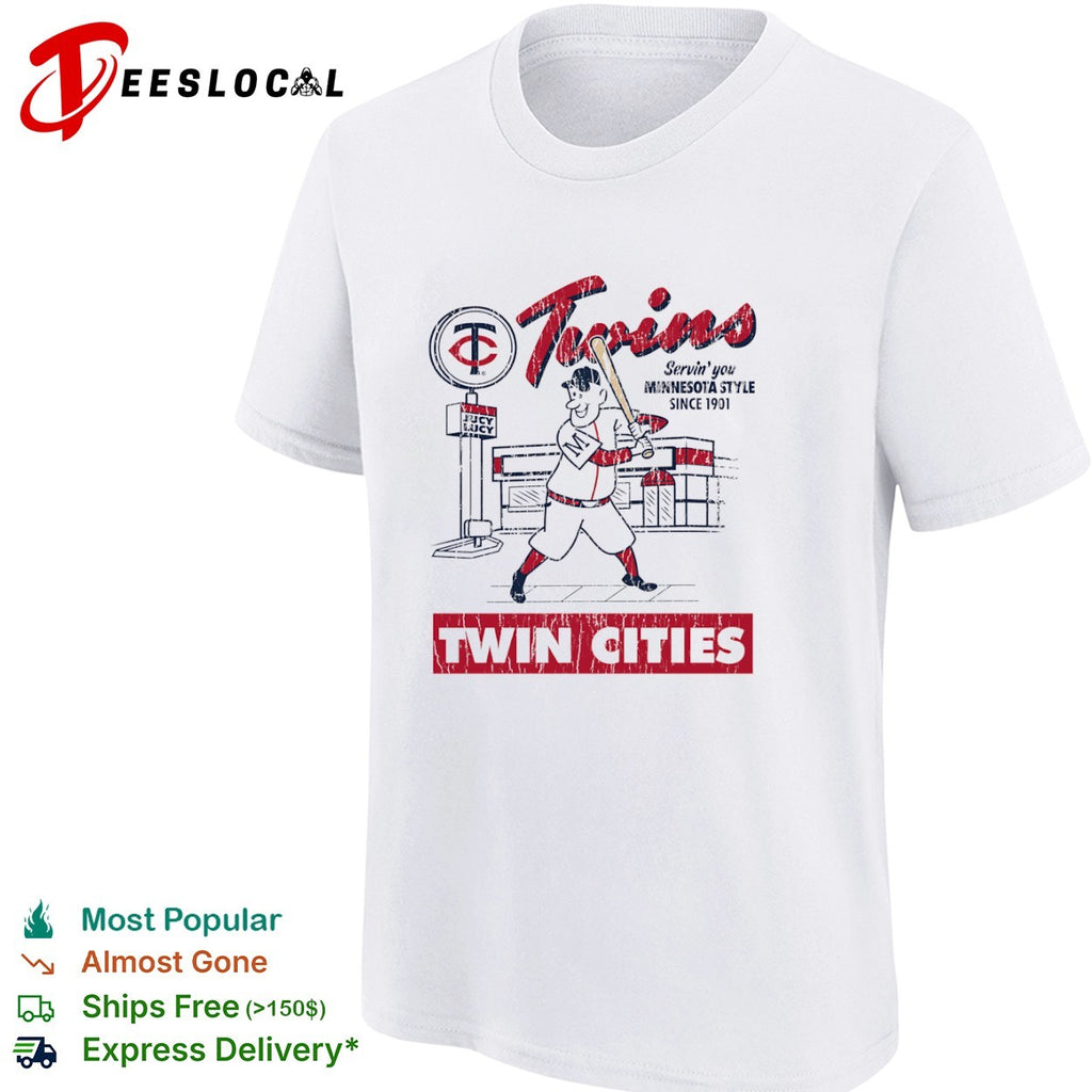 Minnesota Twins Servin you Minnesota Style Since 1901 Jucy Lucy Twin Cities Baseball shirt