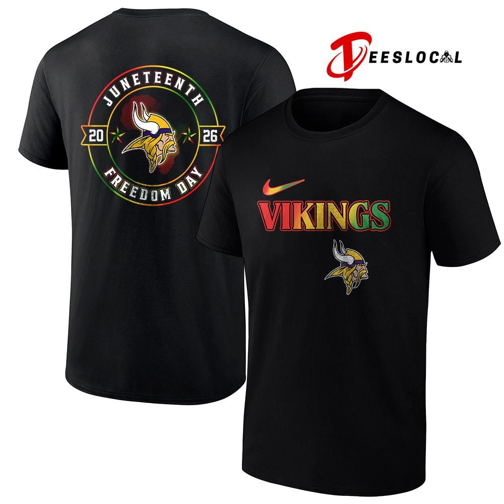 Minnesota Vikings x Juneteenth Strong freedom day logo shirt