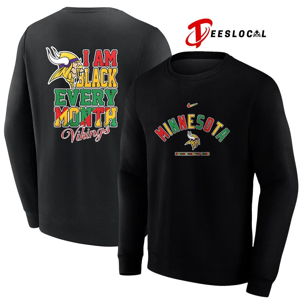 Minnesota Vikings x Juneteeth 1865 I am black every month shirt