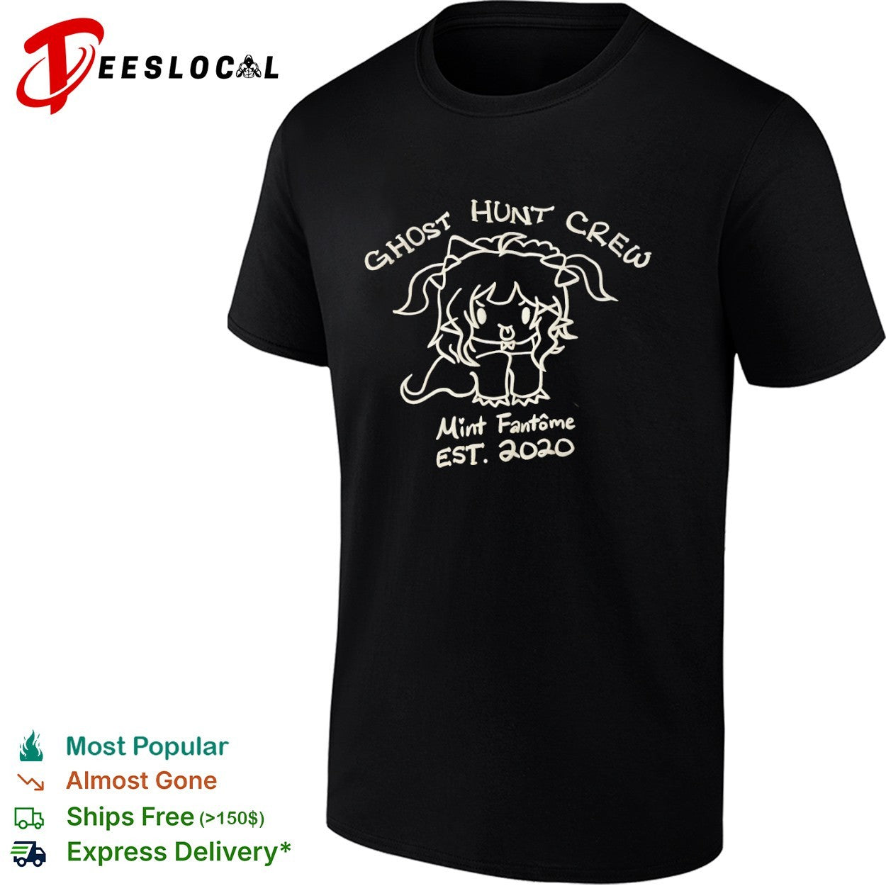 Mint Fantome ghost hunt crew est 2020 creature shirt