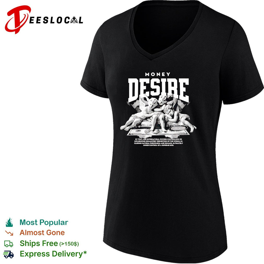 Money desire cherubs sitting on dollars supernatural powers shirt
