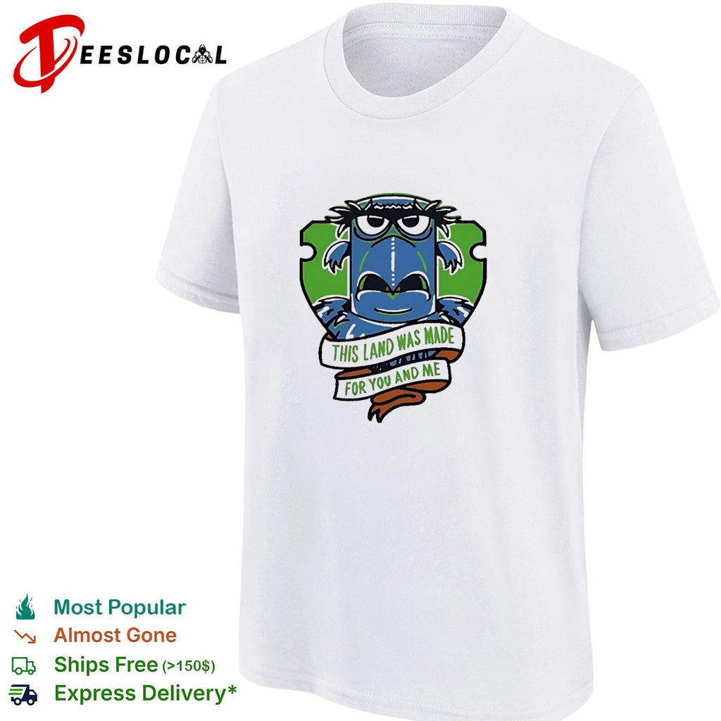 Monster face badge this land was made for you and me shirt