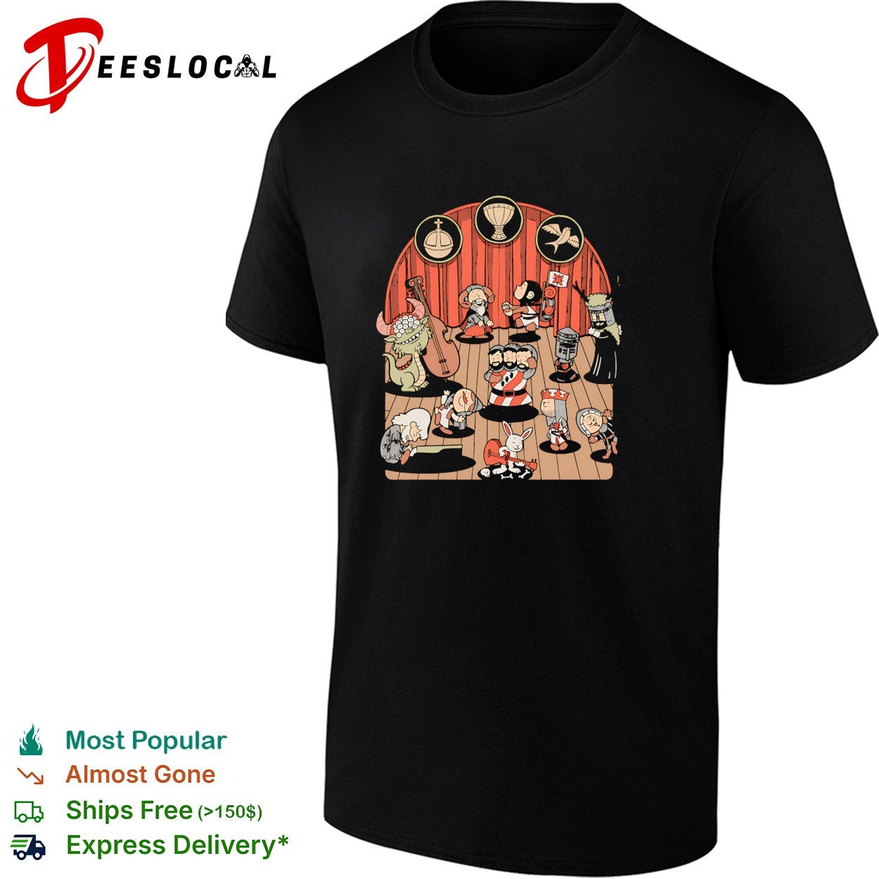 Monty Python Holy Grail knights arena scene shirt