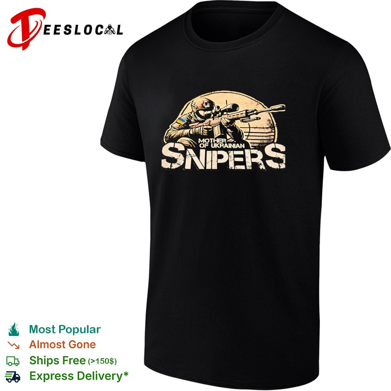 Mother of Ukrainian Snipers Ukraine flag military design sniper rifle shirt