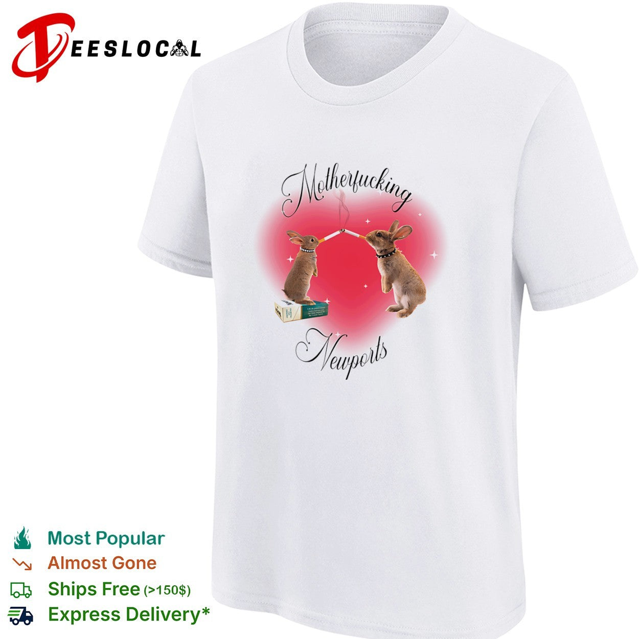 Motherfucking Newports Rabbit Smoking Cigarette Shirt