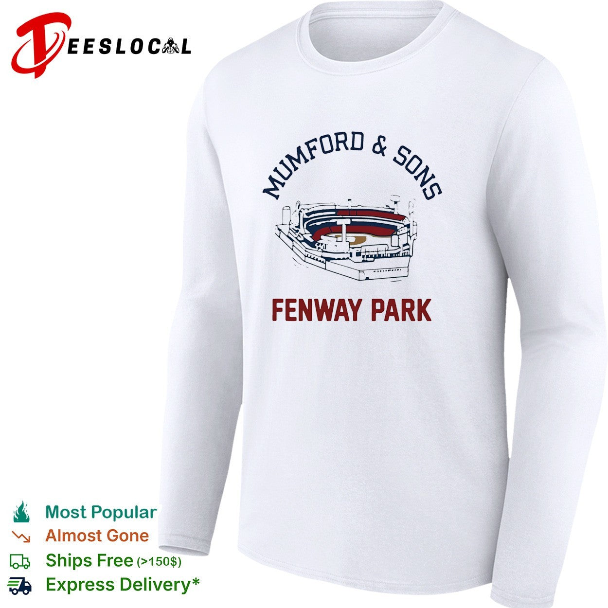Mumford and Sons Fenway Park stadium shirt