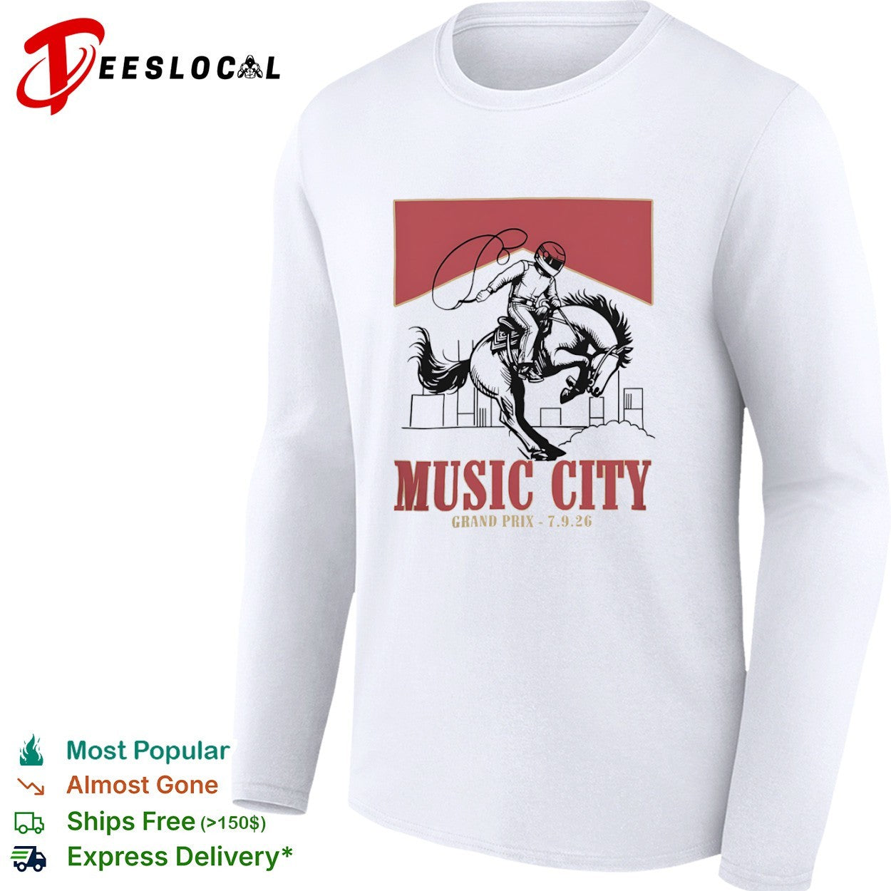 Music City Grand Prix 7 9 26 Formula 1 Cowboy Rodeo Racing shirt