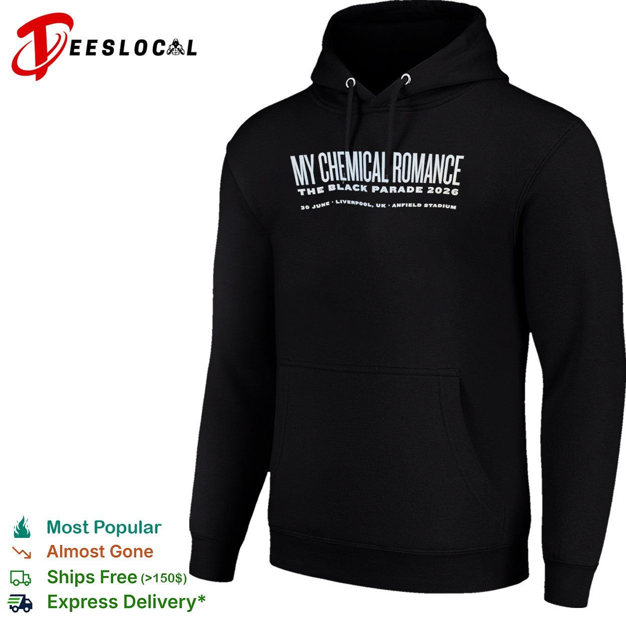My Chemical Romance The Black Parade 2026 30 June Liverpool UK Anfield Stadium shirt