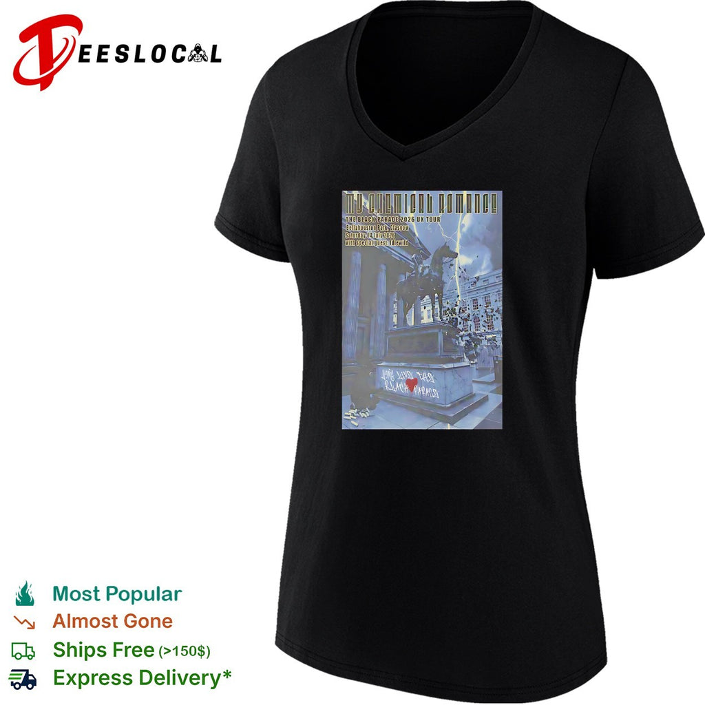 My Chemical Romance The Black Parade 2026 UK Tour Bellahouston Glasgow with Idlewild shirt