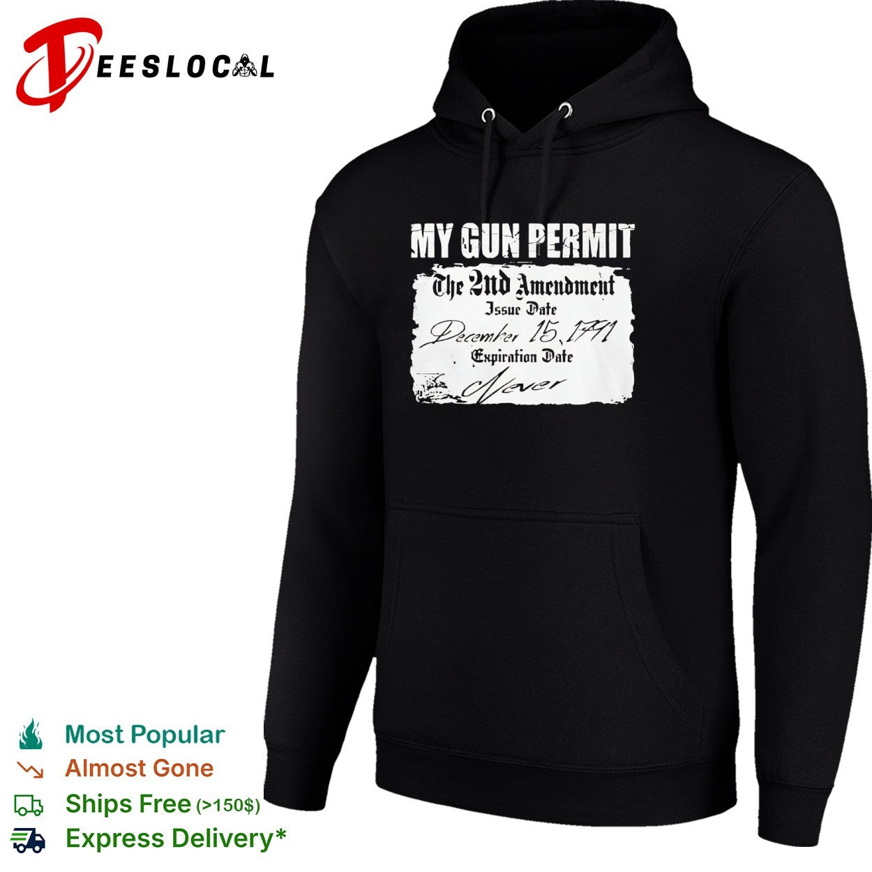 My Gun Permit The 2nd Amendment Issue Date December 15 1791 shirt
