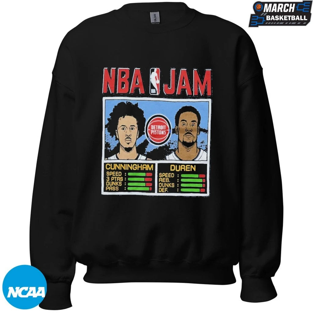 NBA Jam Detroit Pistons Cade Cunningham And Jalen Duren T-Shirts