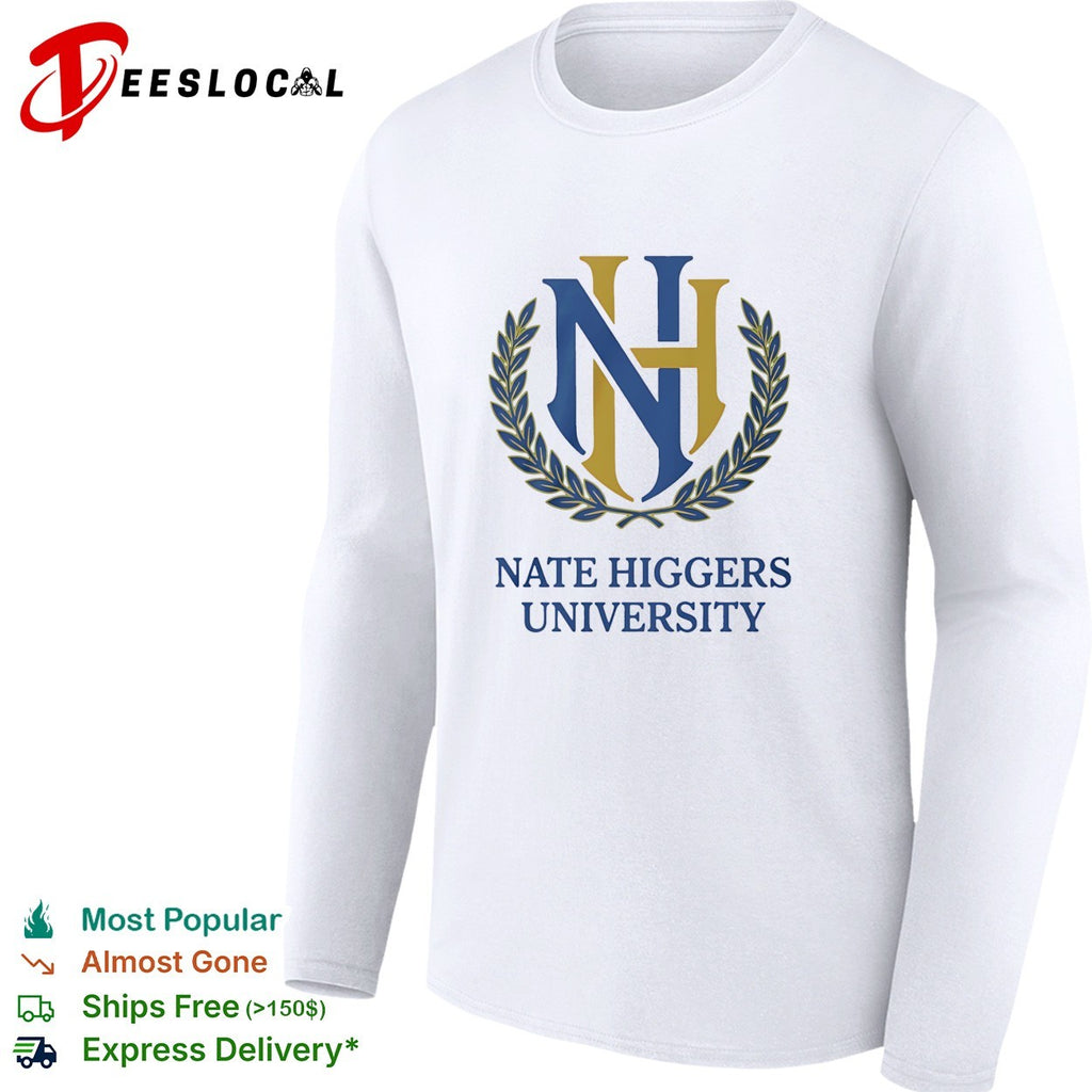 NH University monogram crest laurel shirt