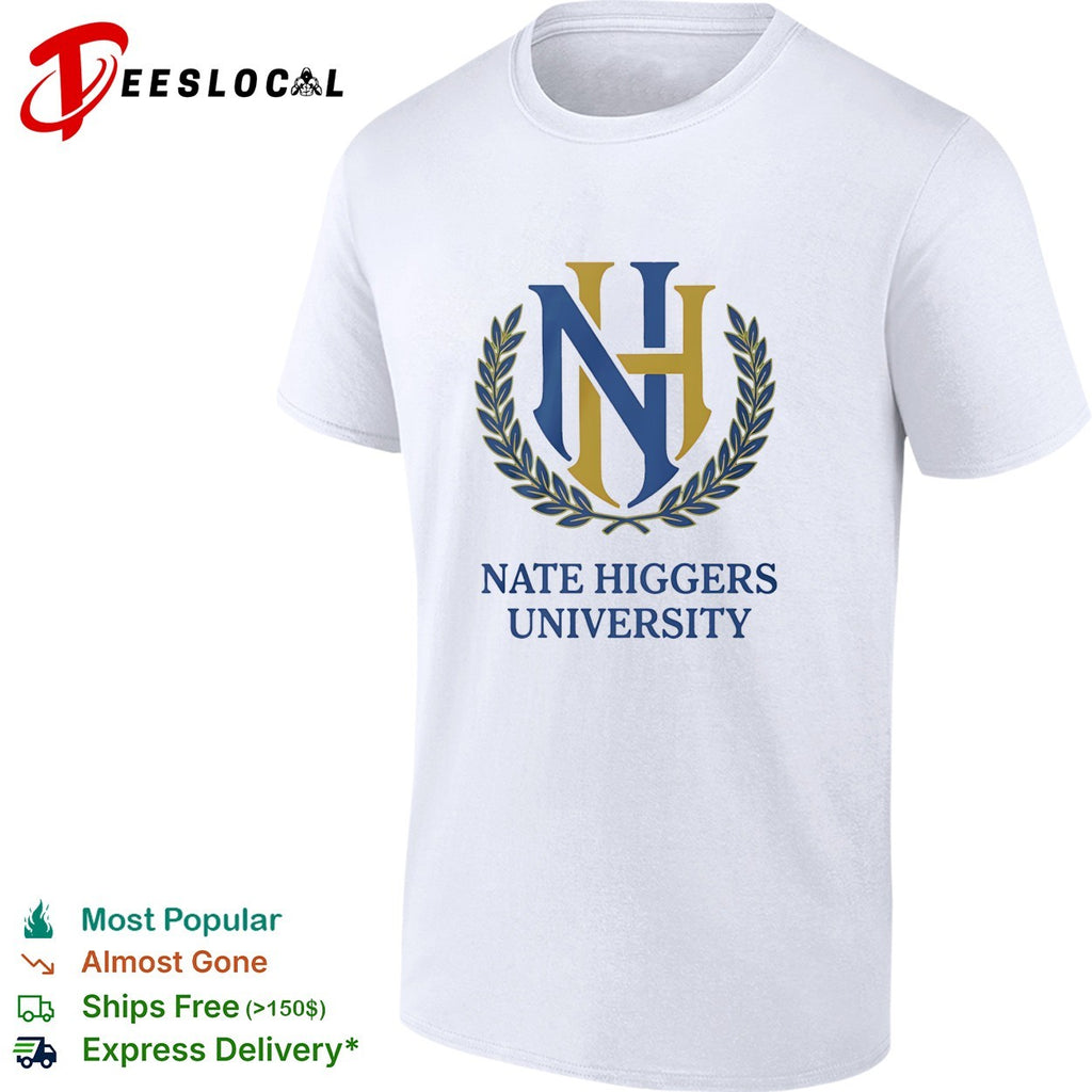 NH University monogram crest laurel shirt