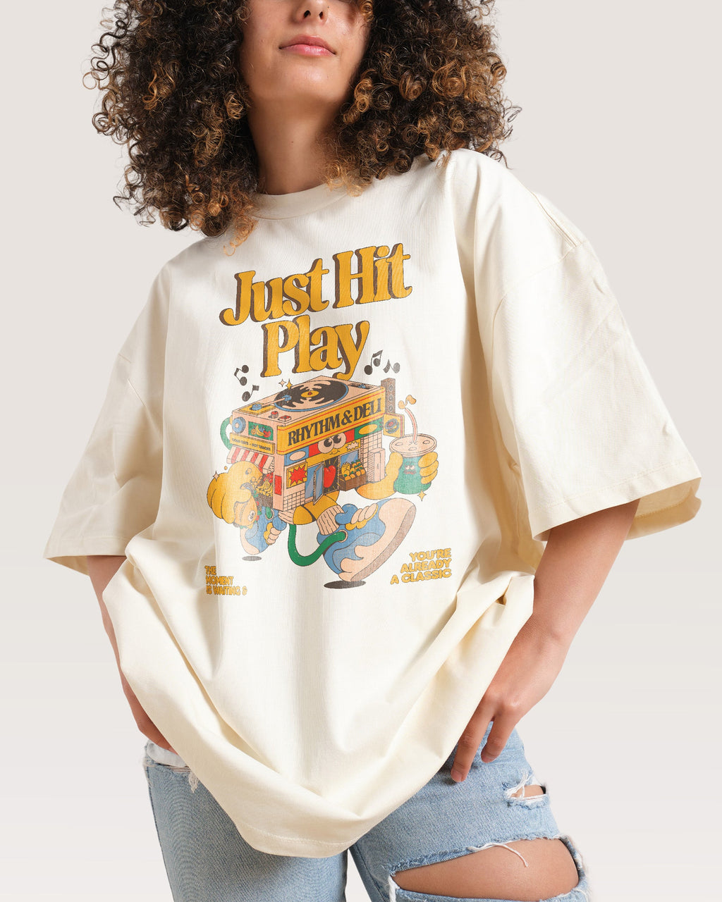 Just Hit Play Oversized Tee