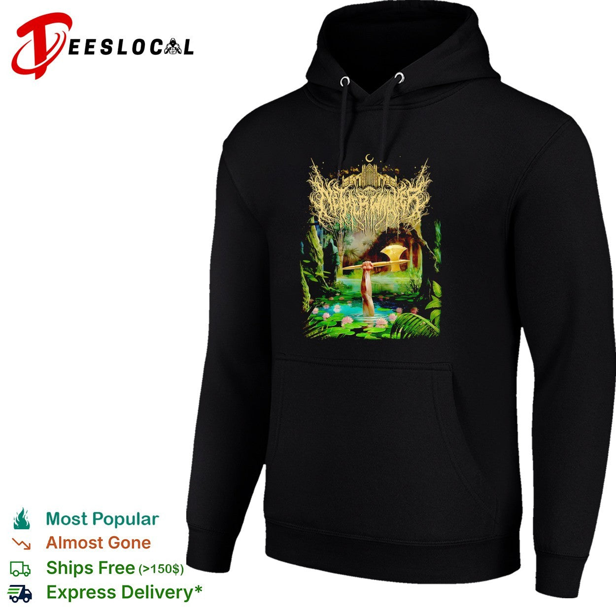 Netherwalker arm holding axe in swamp shirt