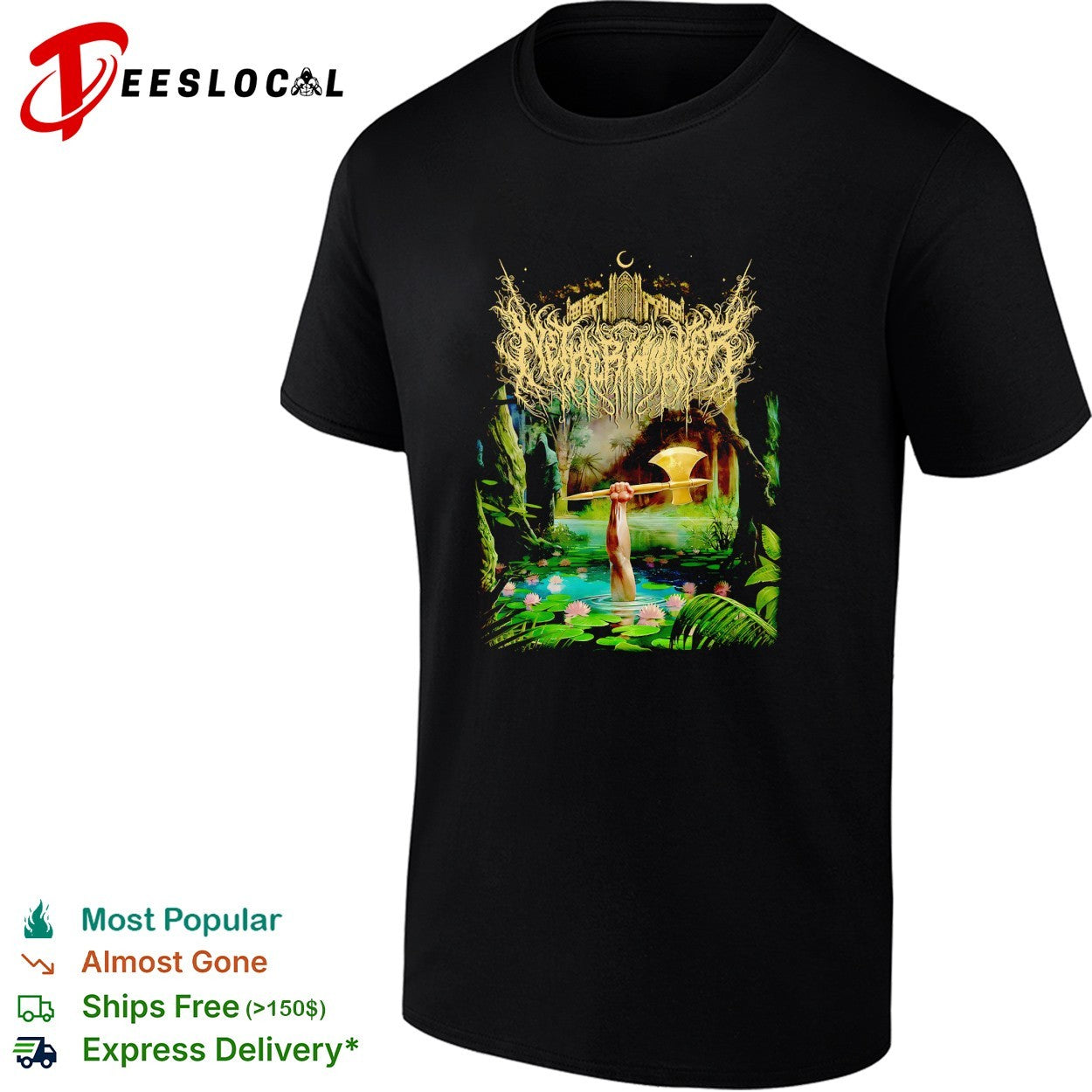 Netherwalker arm holding axe in swamp shirt