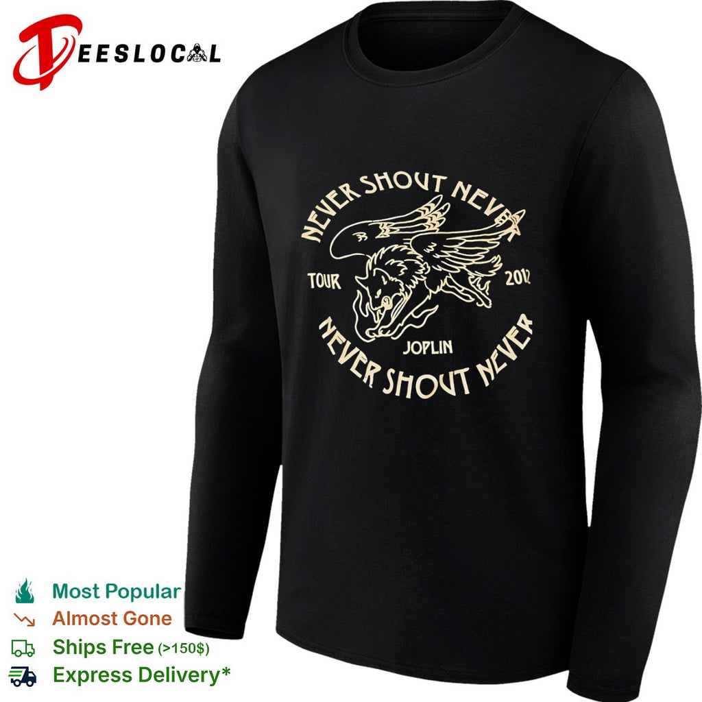 Never Shout Never Joplin Tour 2012 winged wolf shirt