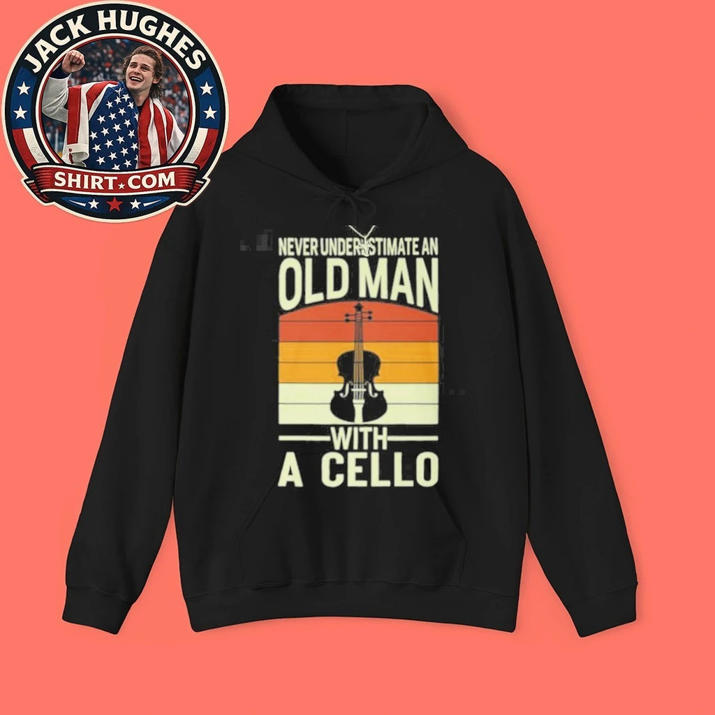 Never Underestimate An Old Man With A Cello Vintage Father Day Gift Shirt