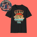 Never Underestimate An Old Man With A Tuba Retro Sunset Musician Father Day Gift Shirt