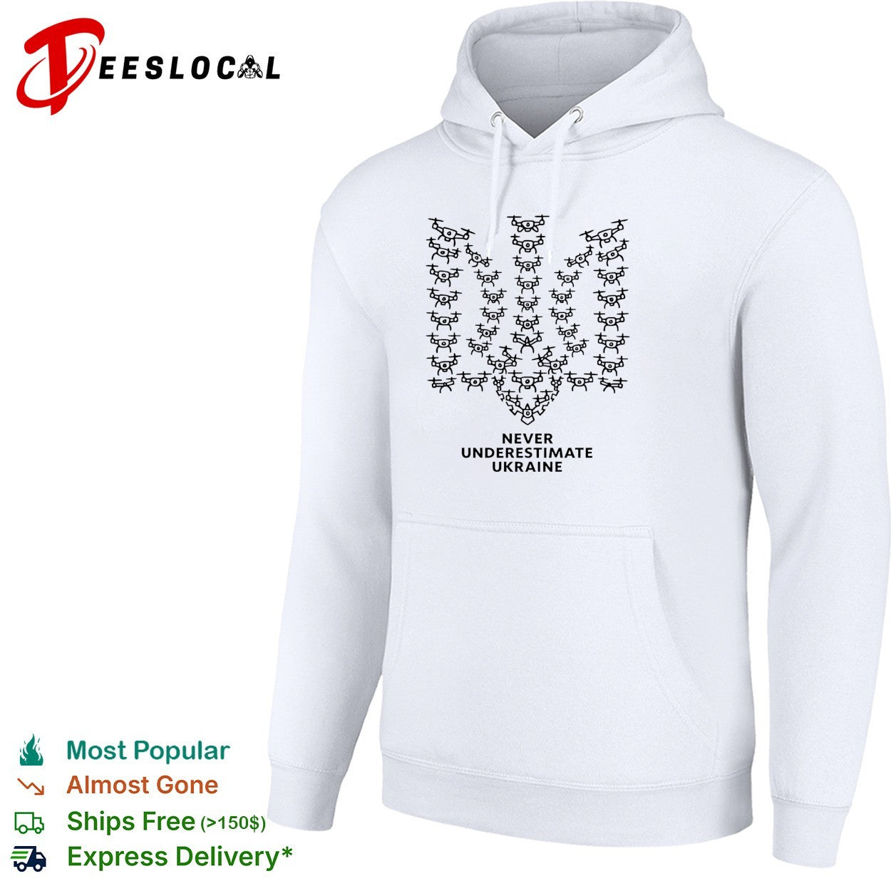 Never underestimate Ukraine drone trident shirt