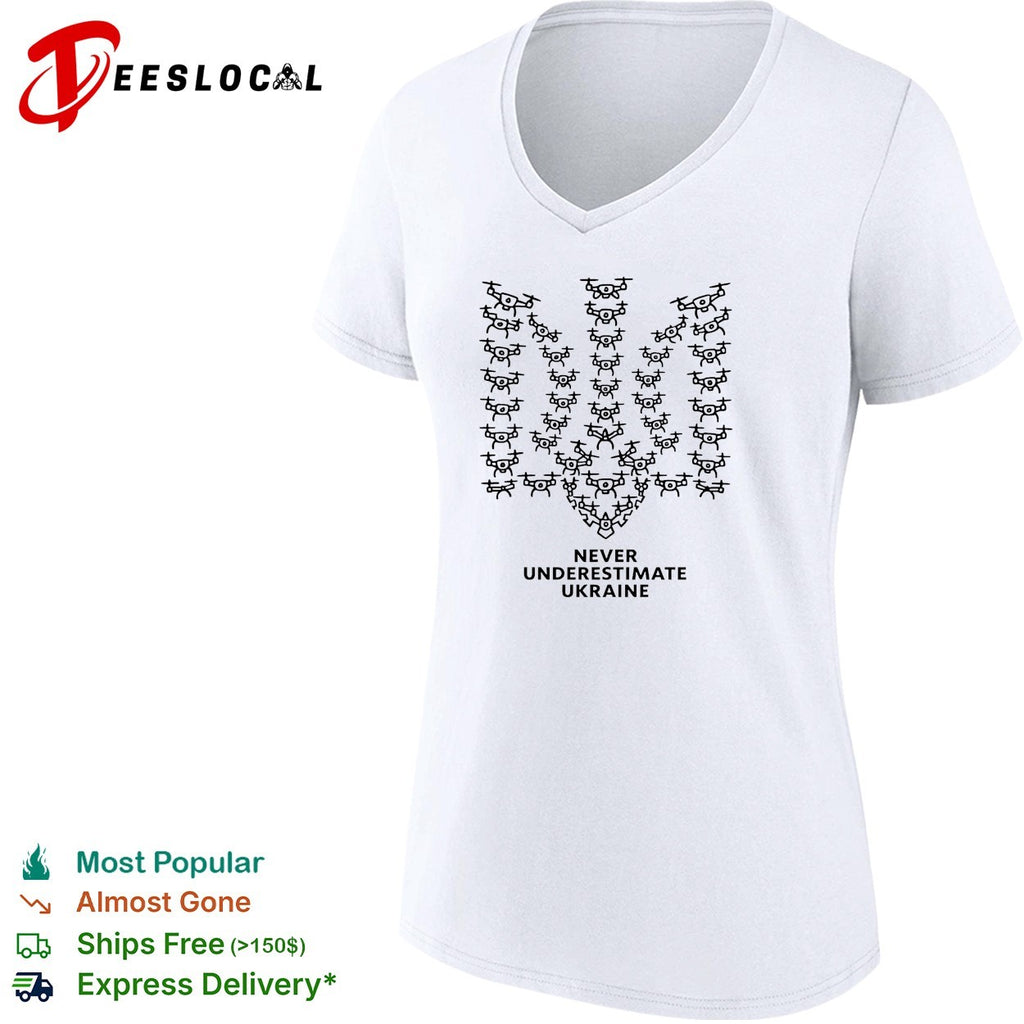 Never underestimate Ukraine drone trident shirt